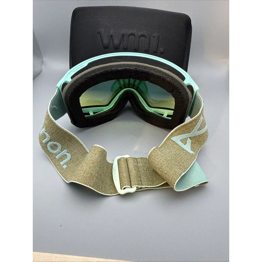 ANON Authentic Ski Snowboard Goggles Teal Blue/Black & Tan & Hard Black Case
